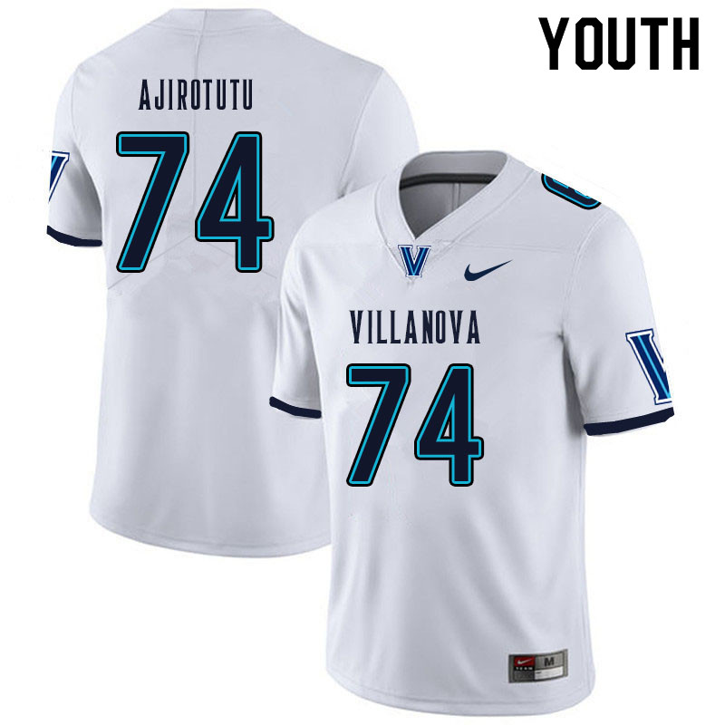 Youth #74 Temi Ajirotutu Villanova Wildcats College Football Jerseys Sale-White